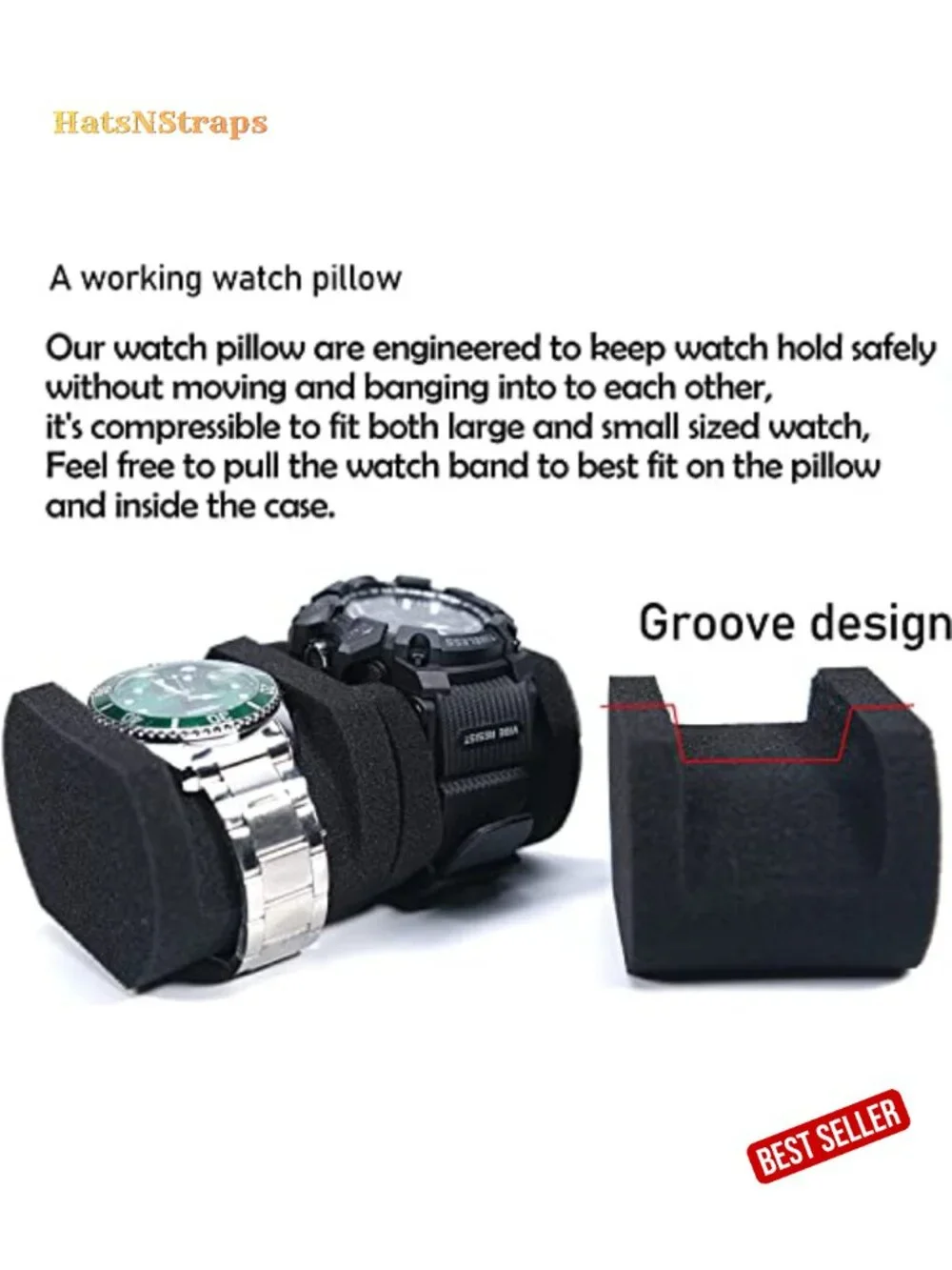 3 Slot Hard Watch Travel Case with Anti-Move Pillows, Storage Organizer